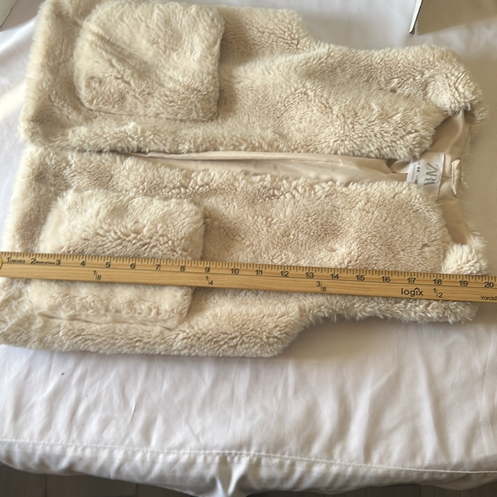 Zara Cream Faux Fur Sherpa Vest Adult One Size (Check Measurements) - Picture 6 of 6
